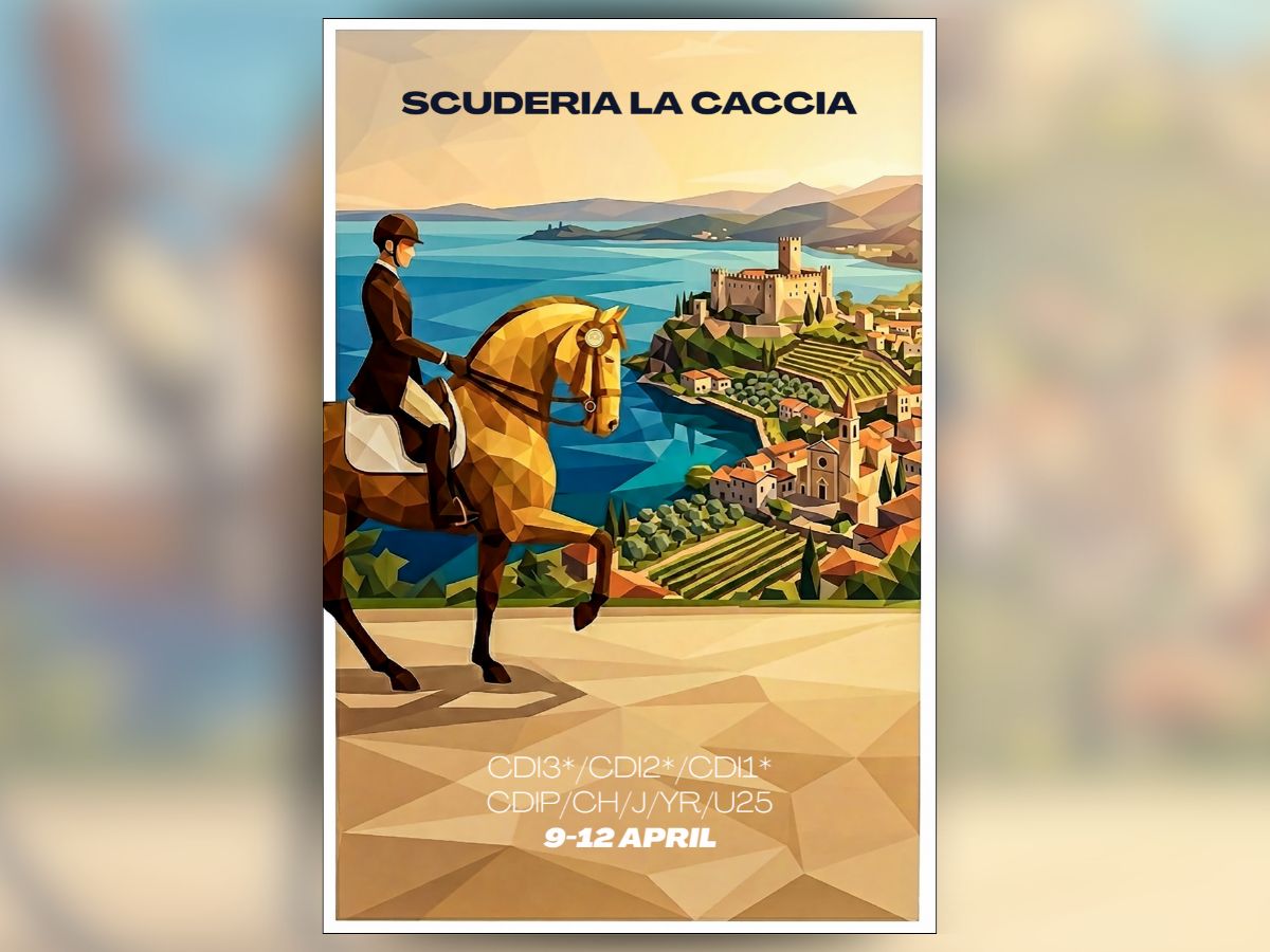 Dressage Time a Scuderia La Caccia dal 9 al 12 aprile 2026. CDI3*, CDI2*, CDI1* con Grand Prix, categorie YH, Pony, Children, Junior, YR e U25. VIP hospitality.
